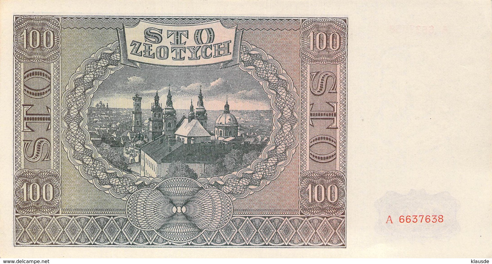 100 Zloty Polen UNC (I) 1941 - Polen