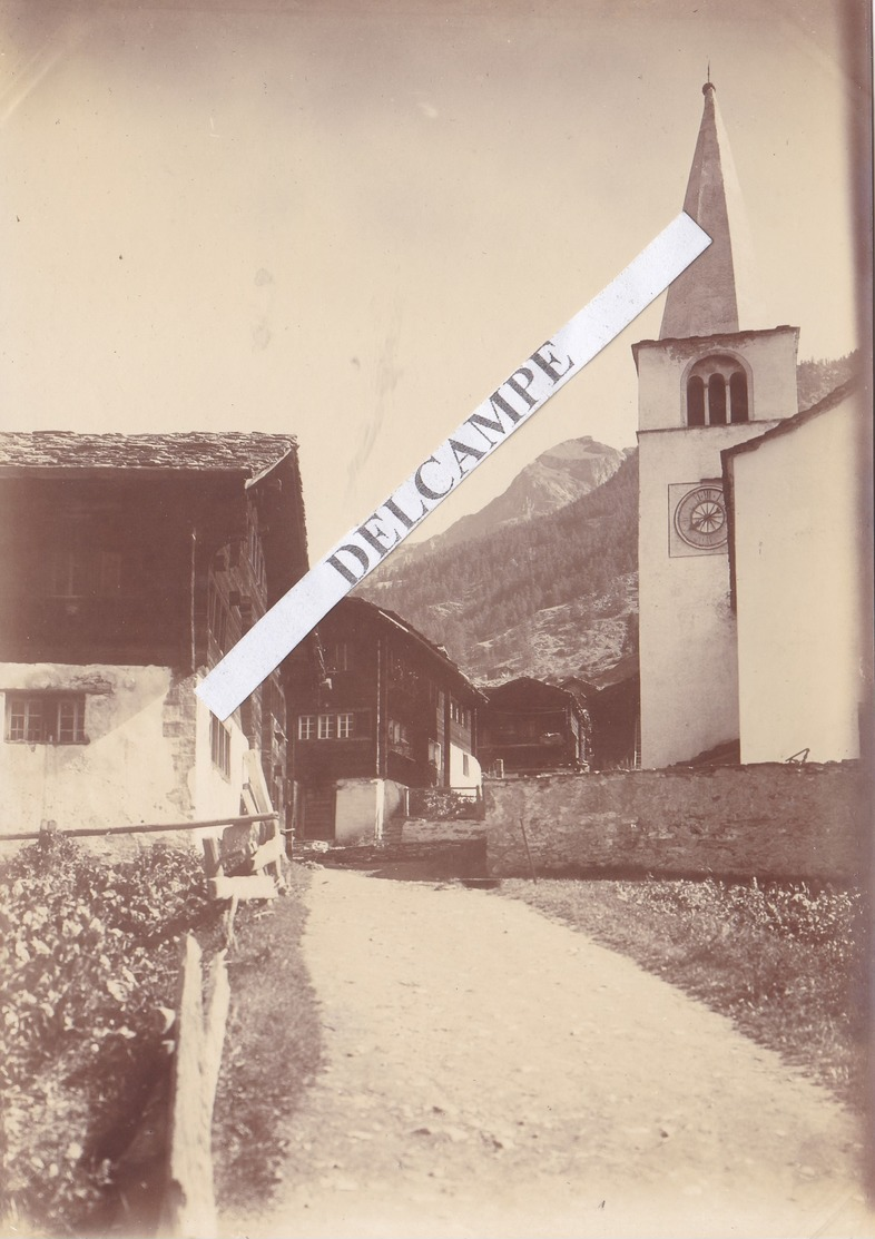SUISSE  RANDA 1903 - Photo Originale De L'entrée, L'église - Lieux
