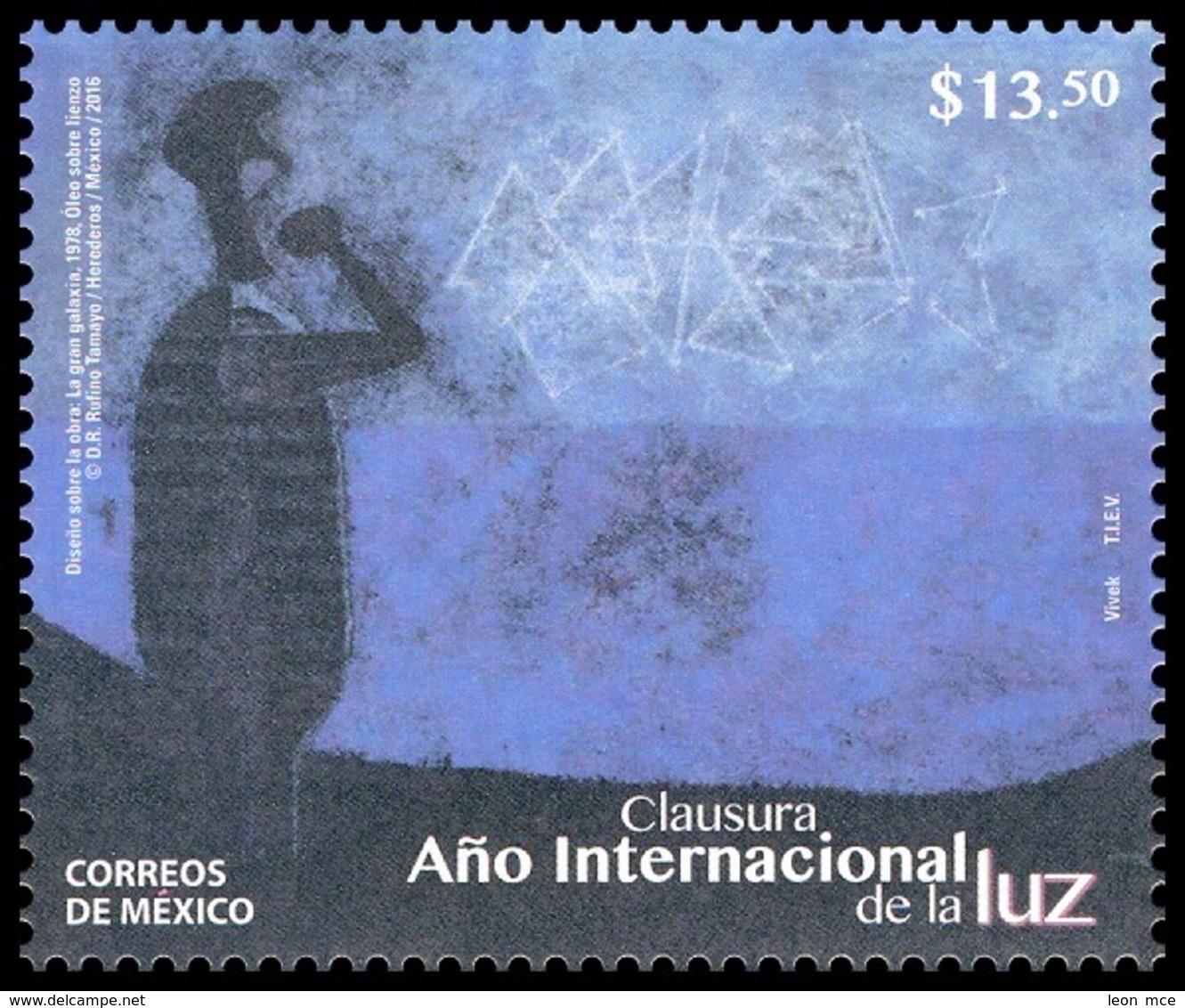 2016 MÉXICO Clausura Año Internacional De La Luz MNH International Year Of Light,  "La Gran Galaxia" De Rufino Tamayo. - Mexiko