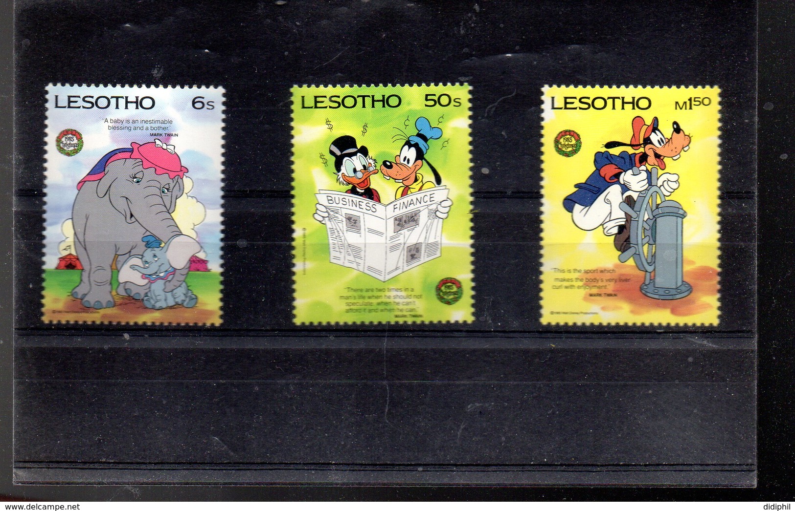 LESOTHO 657/659** SUR DES PERSONNAGES DE DISNEY POUR NOEL 1985 - Lesotho (1966-...)