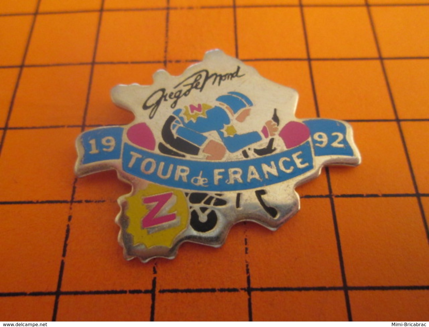 216c Pins Pin's / Rare & Belle Qualité  THEME CYCLISME / TOUR DE FRANCE 1992 GREG LEMOND EQUIPE Z - Cycling
