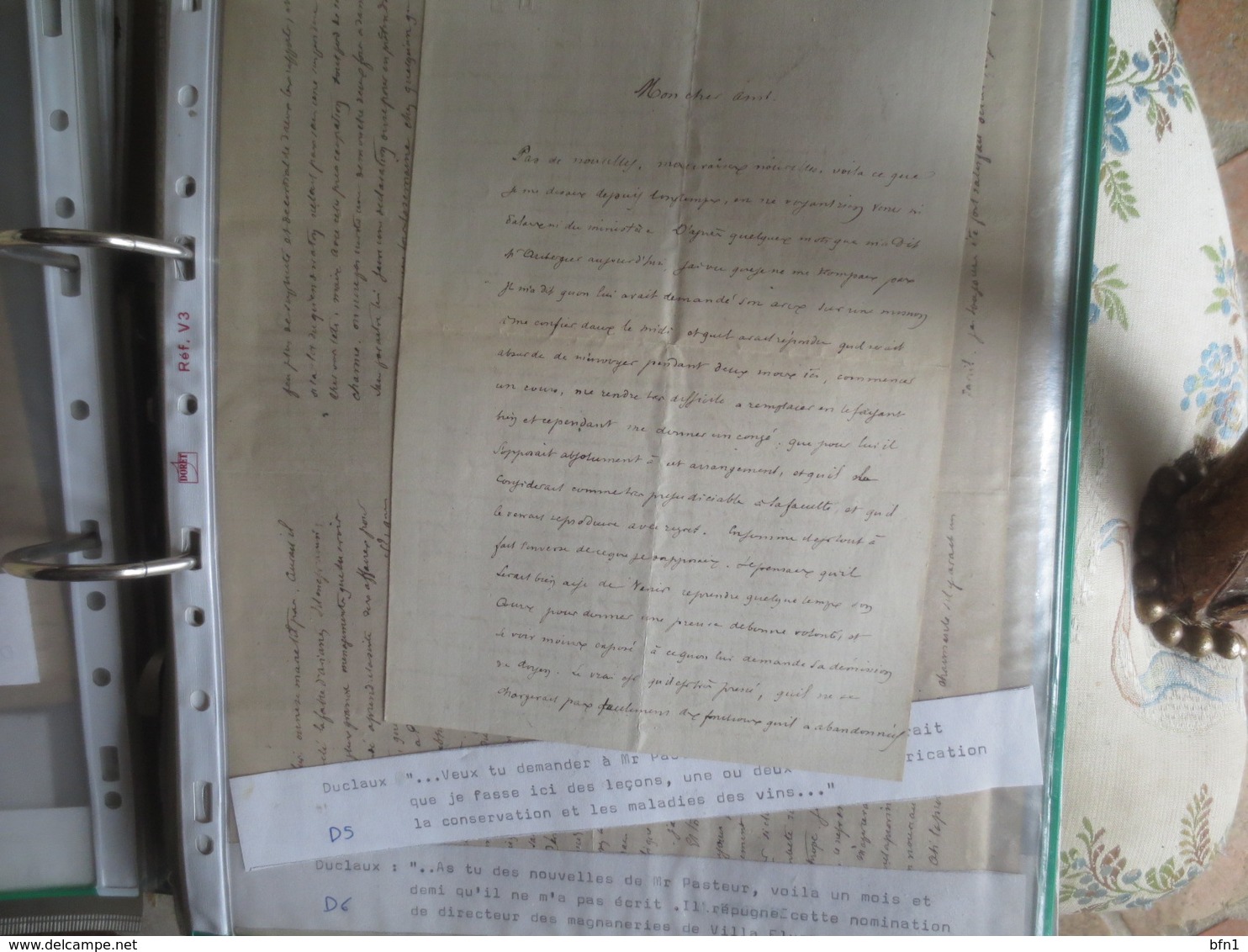 CORRESPONDANCES ET MANUSCRITS SCIENTIFIQUES DUCLAUX ( successeur PASTEUR), GERNEZ, MAILLOT...etc