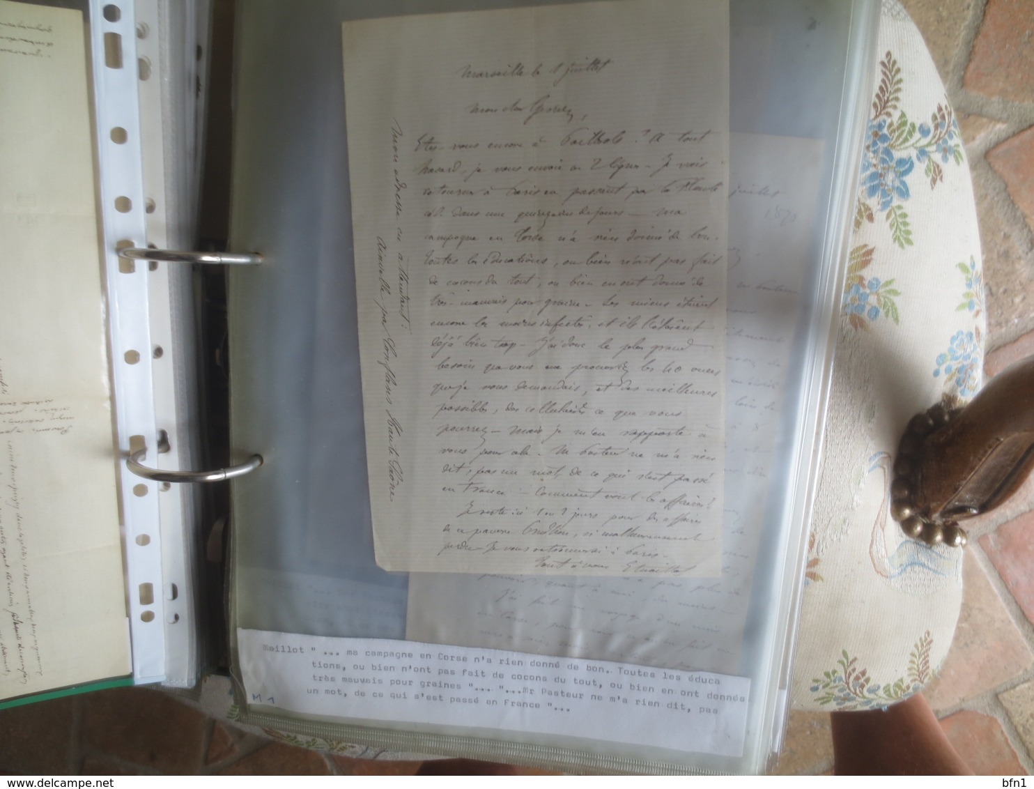 CORRESPONDANCES ET MANUSCRITS SCIENTIFIQUES DUCLAUX ( successeur PASTEUR), GERNEZ, MAILLOT...etc