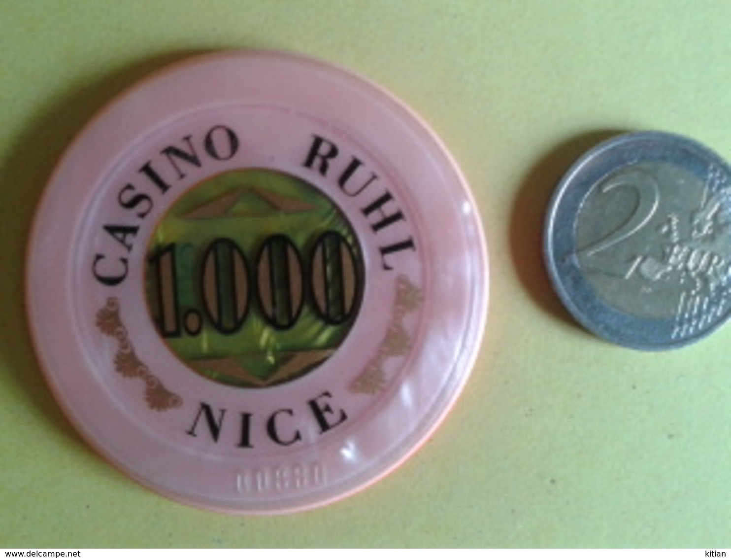 Jeton De 1000. CASINO RUHL NICE. N° De Série 00880 - Casino