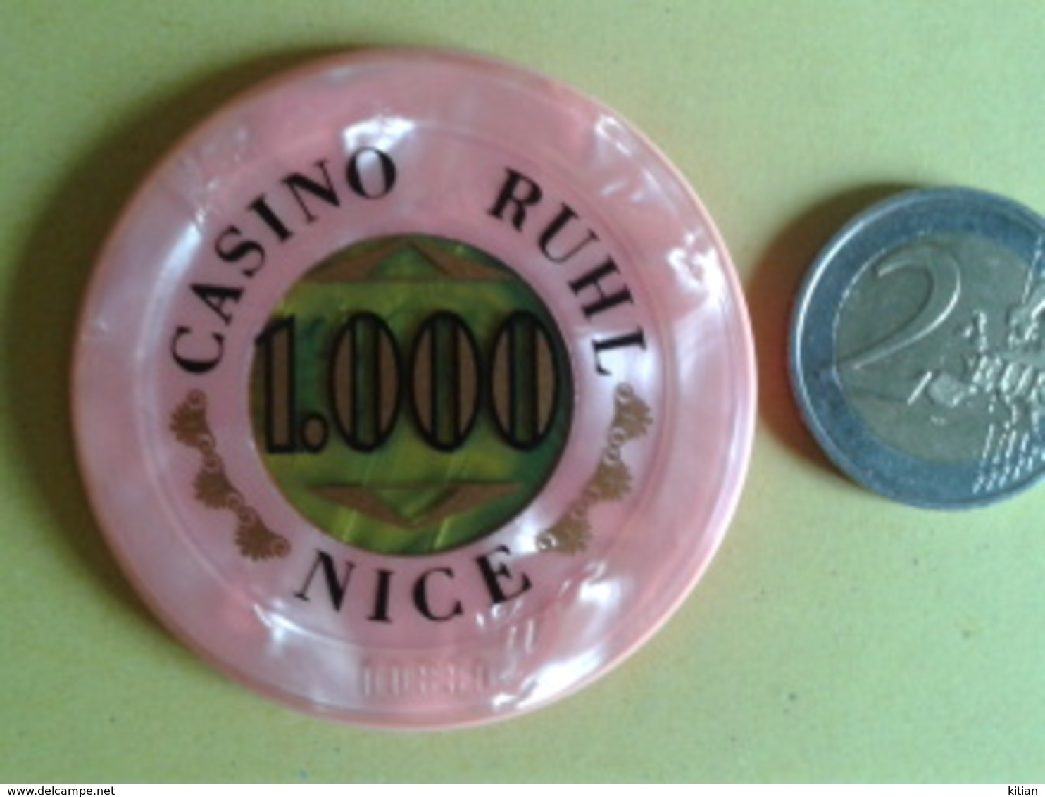 Jeton De 1000. CASINO RUHL NICE. N° De Série 00880 - Casino