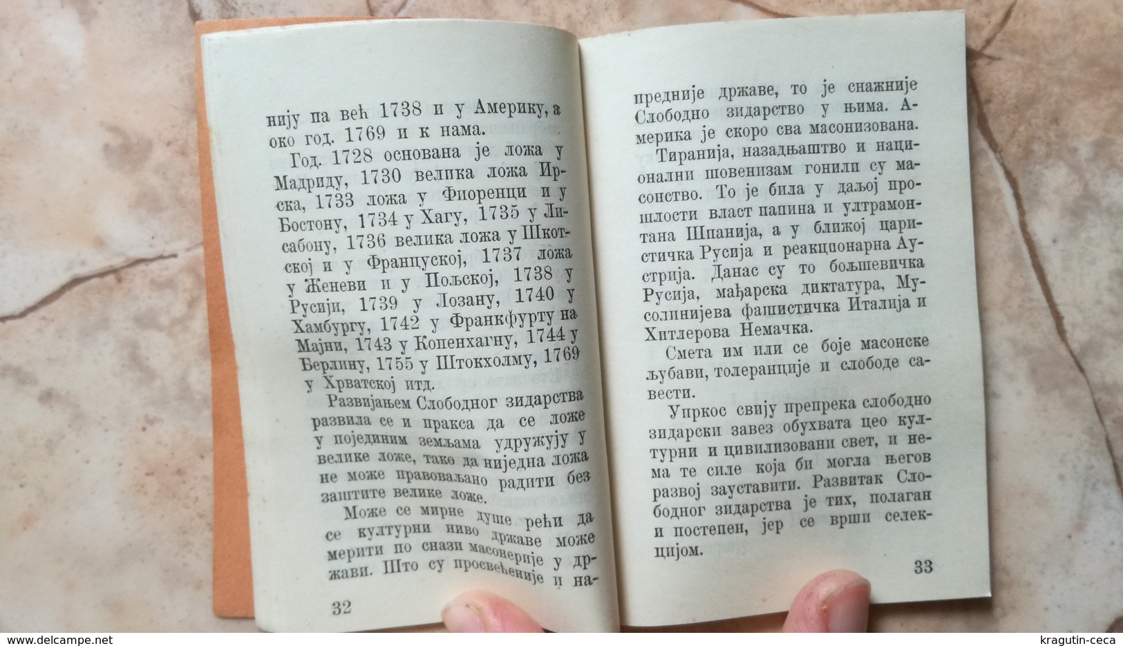 1936 MASON MASONIC Masonry FREEMASONRY MINI BOOK KINGDOM Yugoslavia SERBIA EUROPE BUCHE MASONERIA Freimaurer MAUERWERK