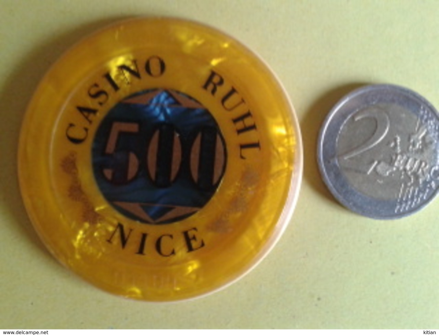 Jeton De 500. CASINO RUHL NICE. N° De Série 01100 - Casino