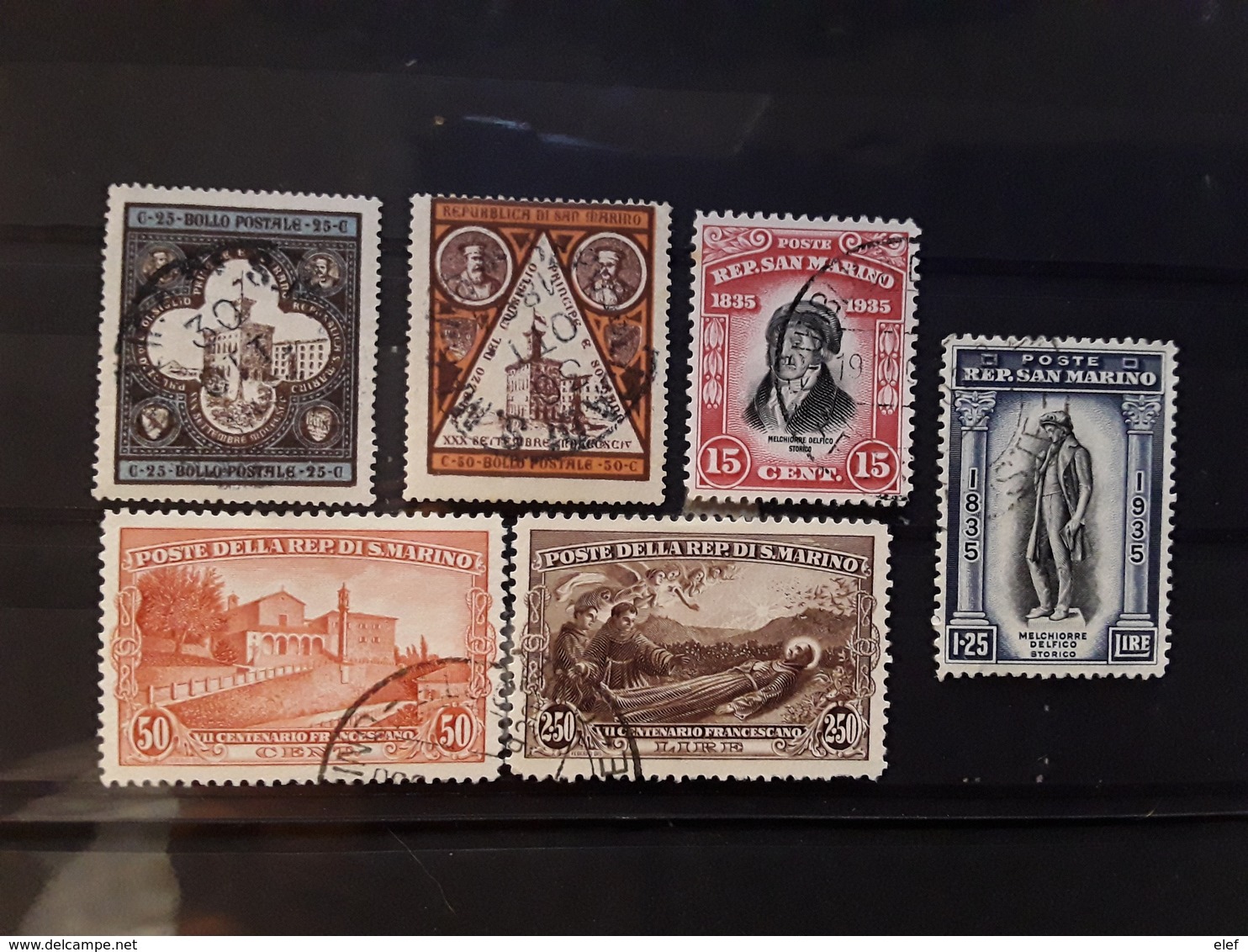 SAN MARINO / Saint Marin 1894 - 1935 Lot De 6 Timbres Obl   Yvert 23 / 24, 137,139,196, 202  TB Cote 36 Euros - Collections, Lots & Séries