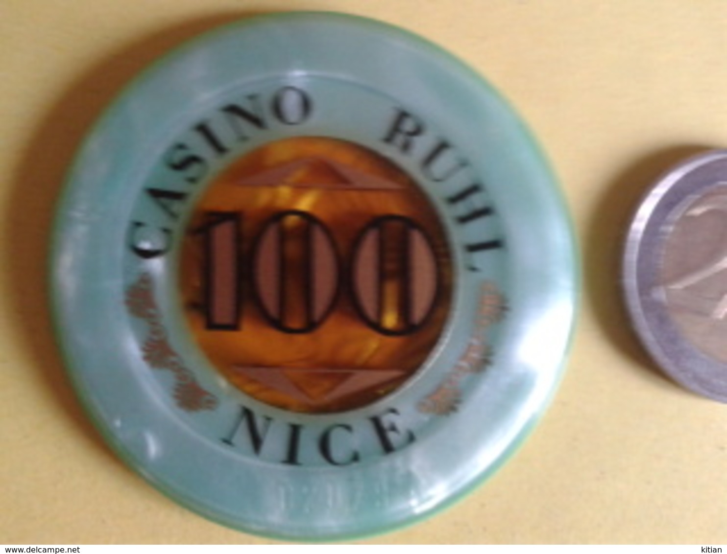 Jeton De 100. CASINO RUHL NICE. N° De Série 02079 - Casino