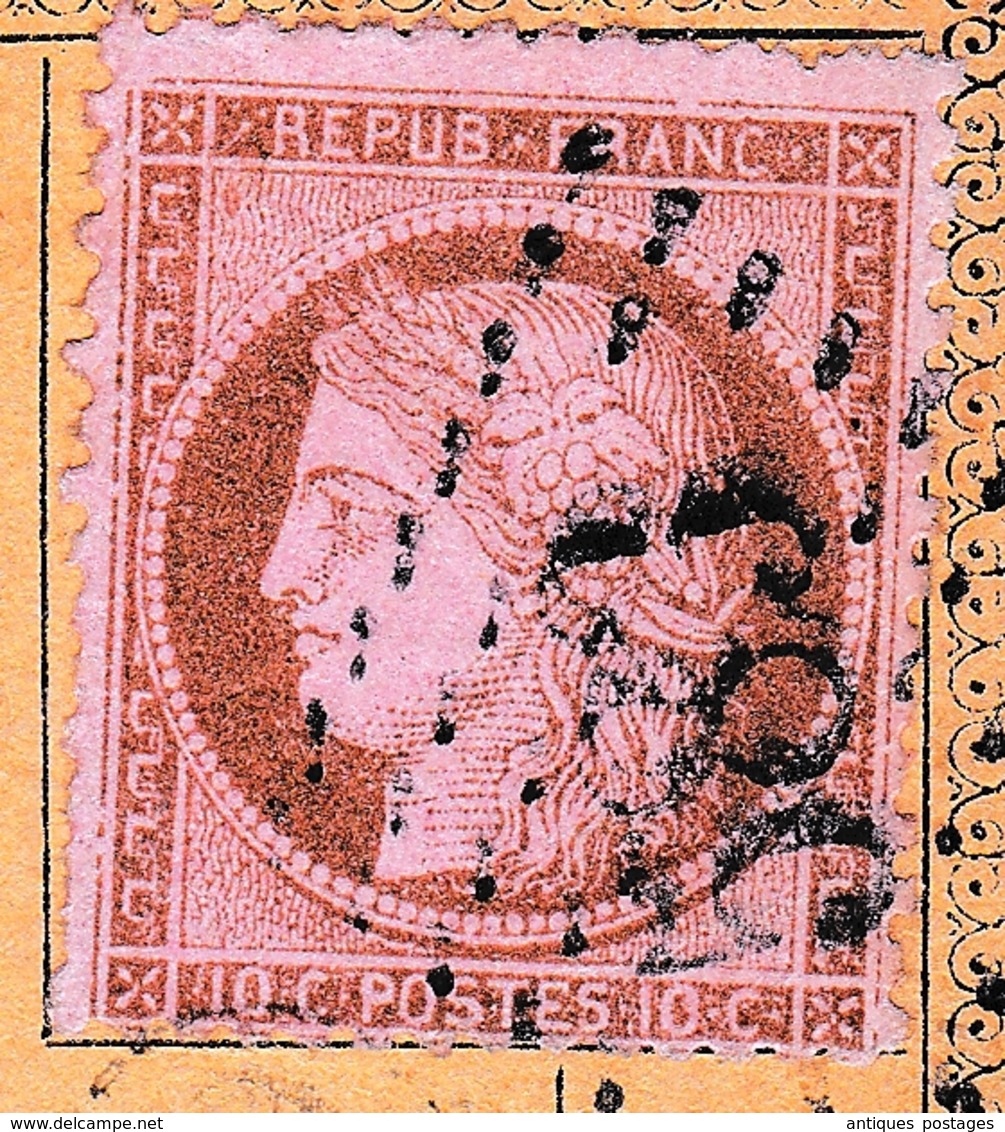 Entier Postal 1874 Bourmont Haute Marne Émile Simon Huissier De Justice Timbre Cérès 10 Centimes - 1871-1875 Cérès