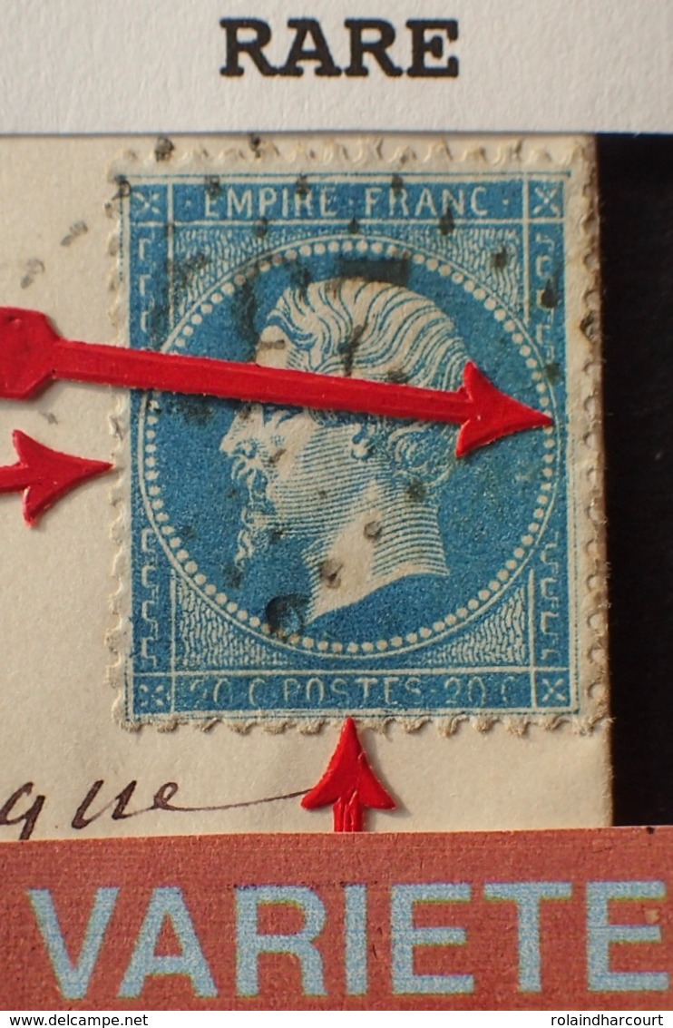 R1917/206 - NAPOLEON III N°22 Sur ✉️ Du 5 SEPT 1866 D'AURILLAC à TERRASSON - VARIETE ➤➤➤ RETOUCHE DU POURTOUR (RARE+++) - 1862 Napoléon III