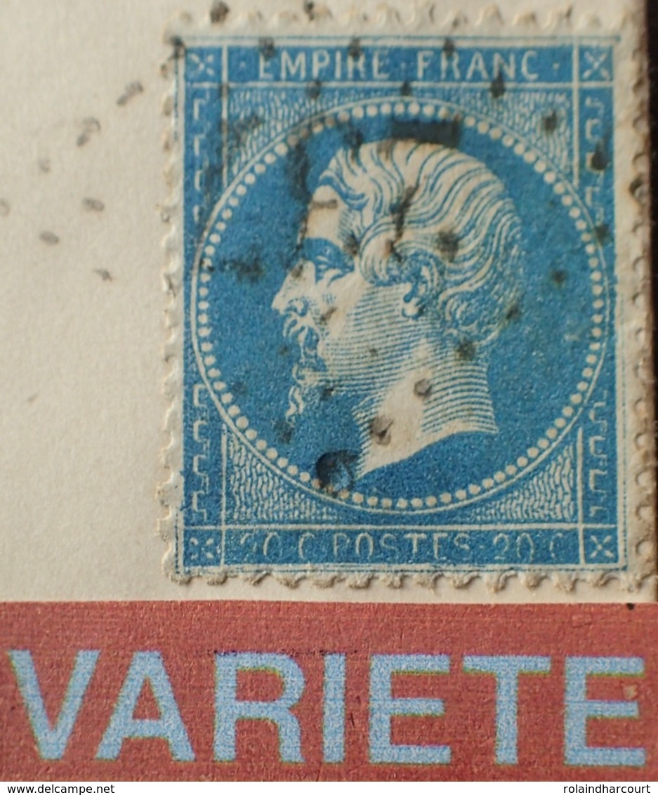 R1917/206 - NAPOLEON III N°22 Sur ✉️ Du 5 SEPT 1866 D'AURILLAC à TERRASSON - VARIETE ➤➤➤ RETOUCHE DU POURTOUR (RARE+++) - 1862 Napoléon III