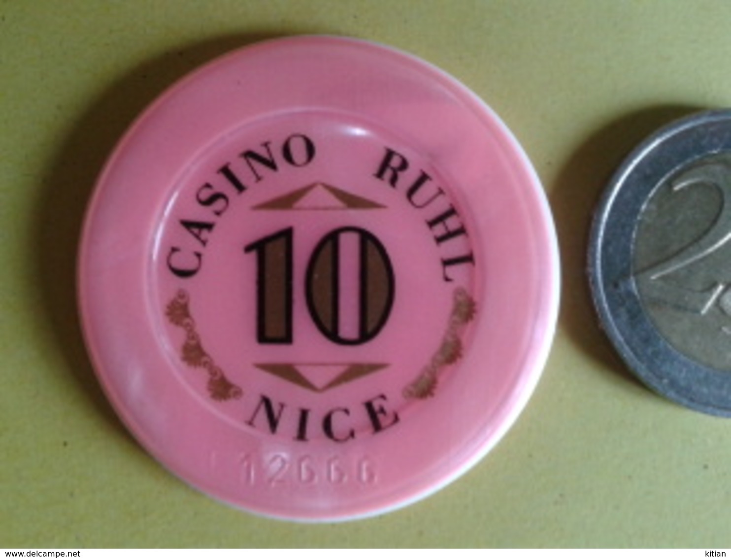 Jeton De 10. CASINO RUHL NICE. N° De Série 12666 - Casino