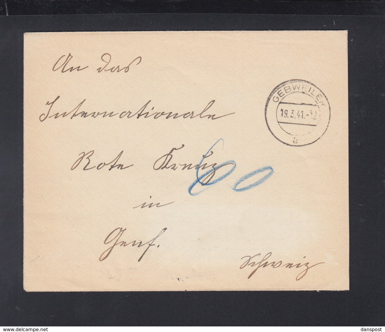 D. Reich Elsass Brief 1941 Gebweiler - Storia Postale