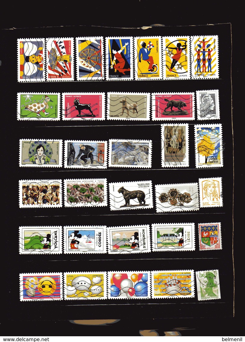 FRANCE 3 Petit Lot De 100 Timbres Grand Format Oblitérés Tous Différents Et Quelques Petits Non Comptés - Collections