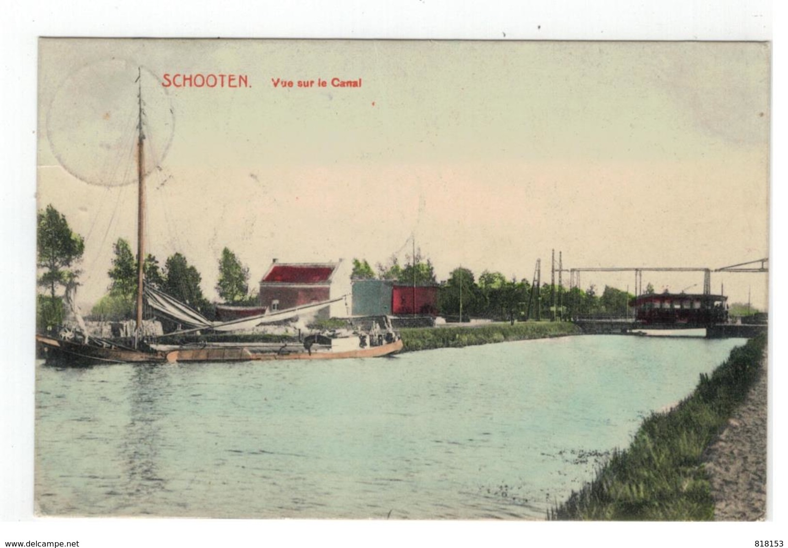 SCHOTEN  SCHOOTEN  Vue Sur Le Canal 1912 - Schoten