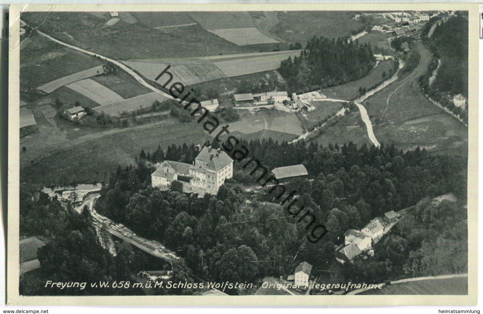 Freyung - Schloss Wolfstein - Fliegeraufnahme - Foto-Ansichtskarte - Verlag E. Müller Freyung - Freyung