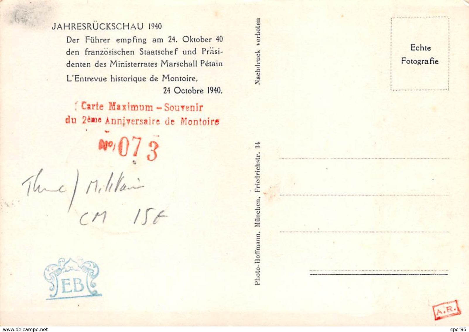 Militaire.n°58073.jehresruckschau.carte Maximum.1942 - Autres & Non Classés