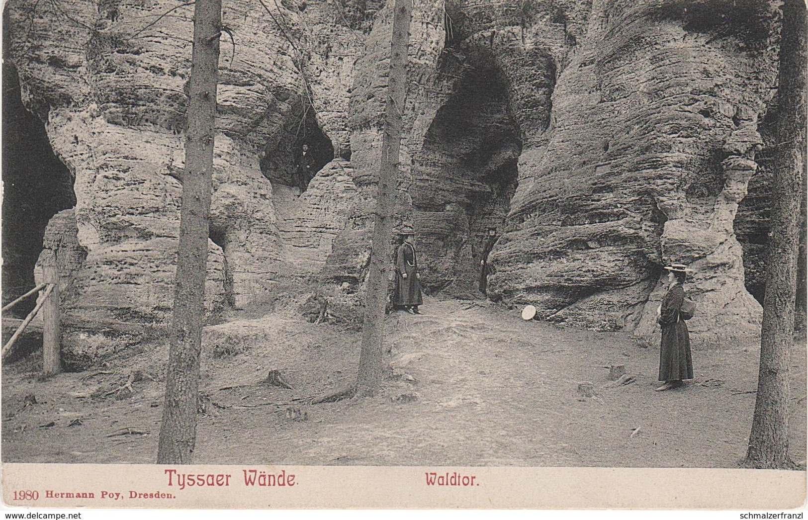 AK Böhmische Schweiz Tyssaer Tissaer Wände Felsen Waldtor Tissa Tyssa Tisa A Tetschen Bodenbach Decin Eiland Schneeberg - Sudeten