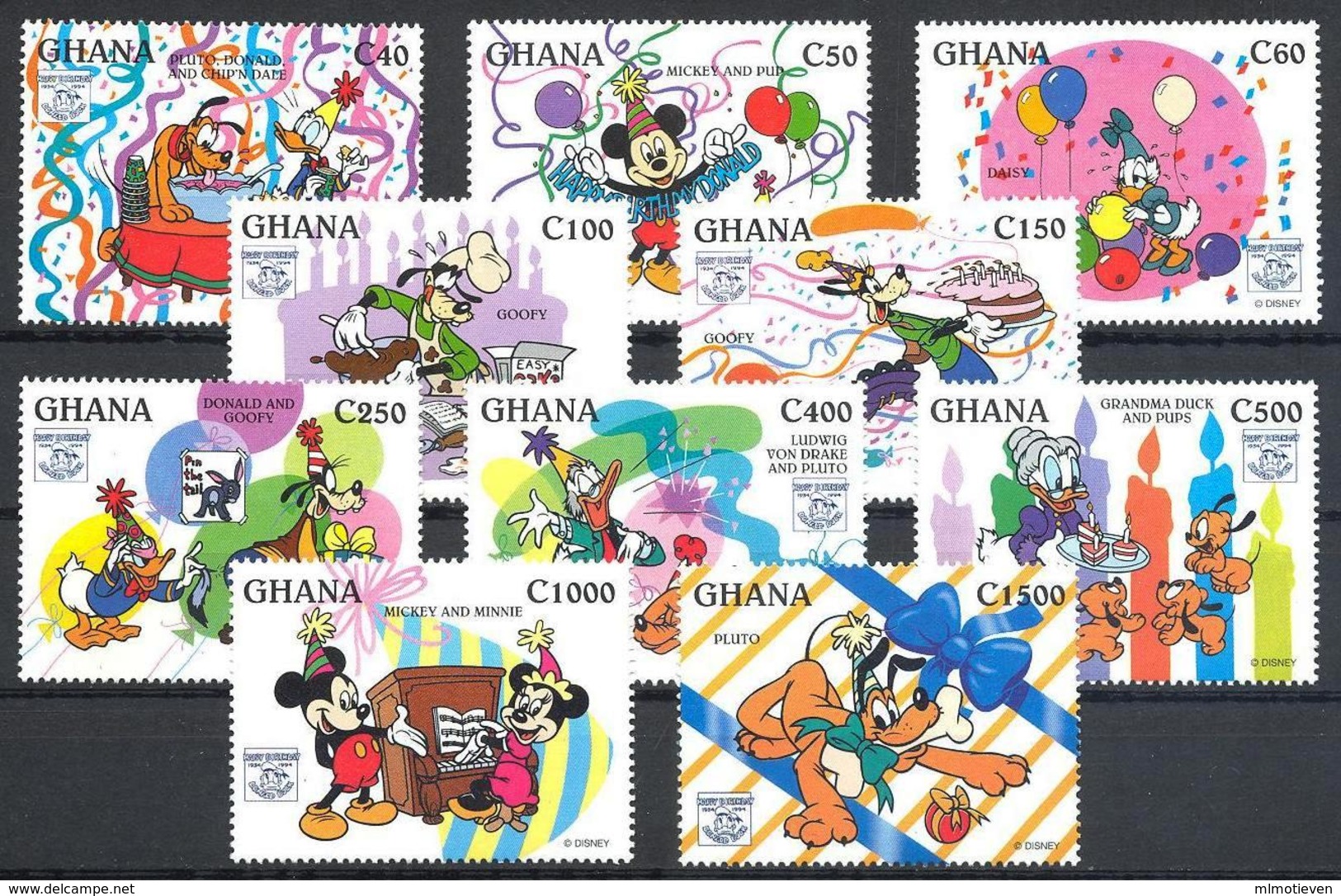 MWD-090240 MINT PF/MNH ¤ GHANA 1995 10w In Serie ¤ THE WORLD OF WALT DISNEY -- FRIENDS OF WALT DISNEY - Disney