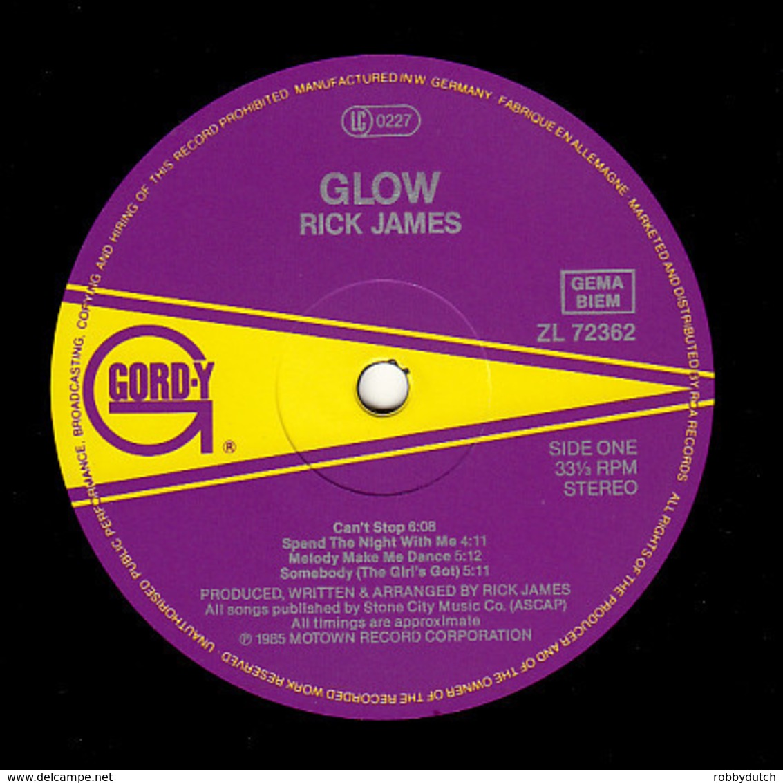 * LP *  RICK JAMES - GLOW (Germany 1985) - Soul - R&B