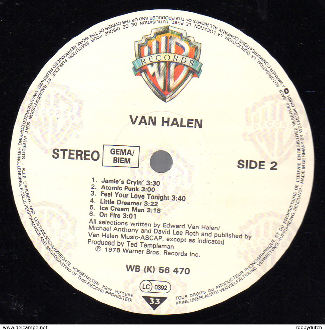 * LP *  VAN HALEN - SAME (Germany 1978) - Hard Rock En Metal