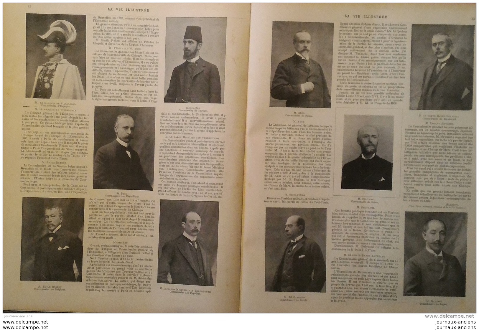 1900 PARIS INAUGURATION DU PONT ALEXANDRE III - LES GRANDS ORGANISATEURS DE L'EXPOSITION UNIVERSELLE