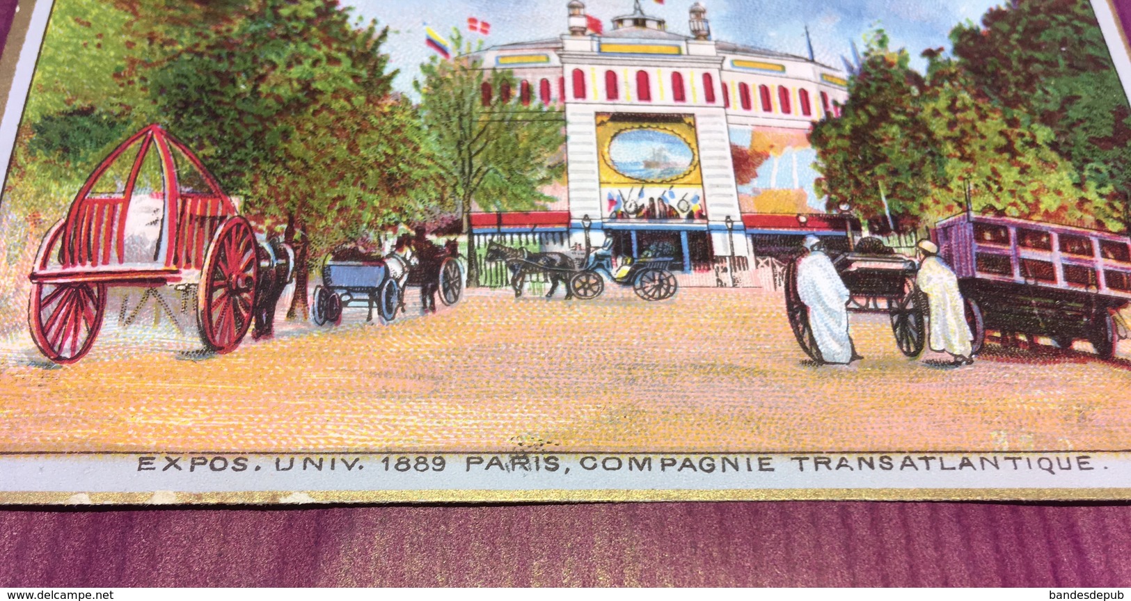 Paris Grenelle Rue Du Commerce Chromo Exposition Universelle 1889 Pavillon Panorama Compagnie Transatlantique - Sonstige & Ohne Zuordnung