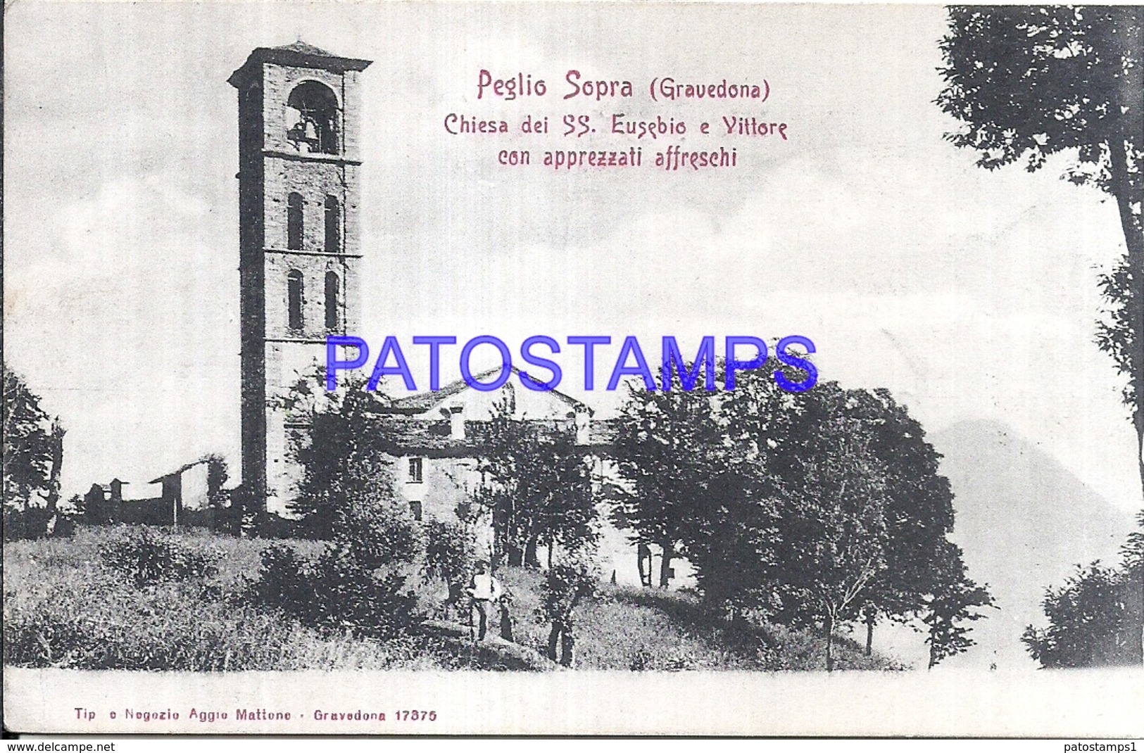 113456 ITALY PEGLIO SOPRA GRAVEDONA CHURCH SS. EUSEBIO & VITTORE POSTAL POSTCARD - Altri & Non Classificati