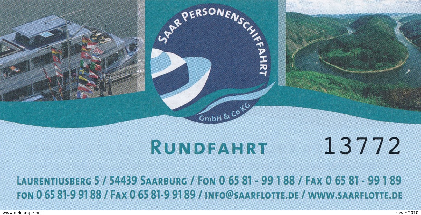 Mettlach Schiffsfahrkarte Rundfahrt Saarschleife Saartalbahn - Kreis Merzig-Wadern