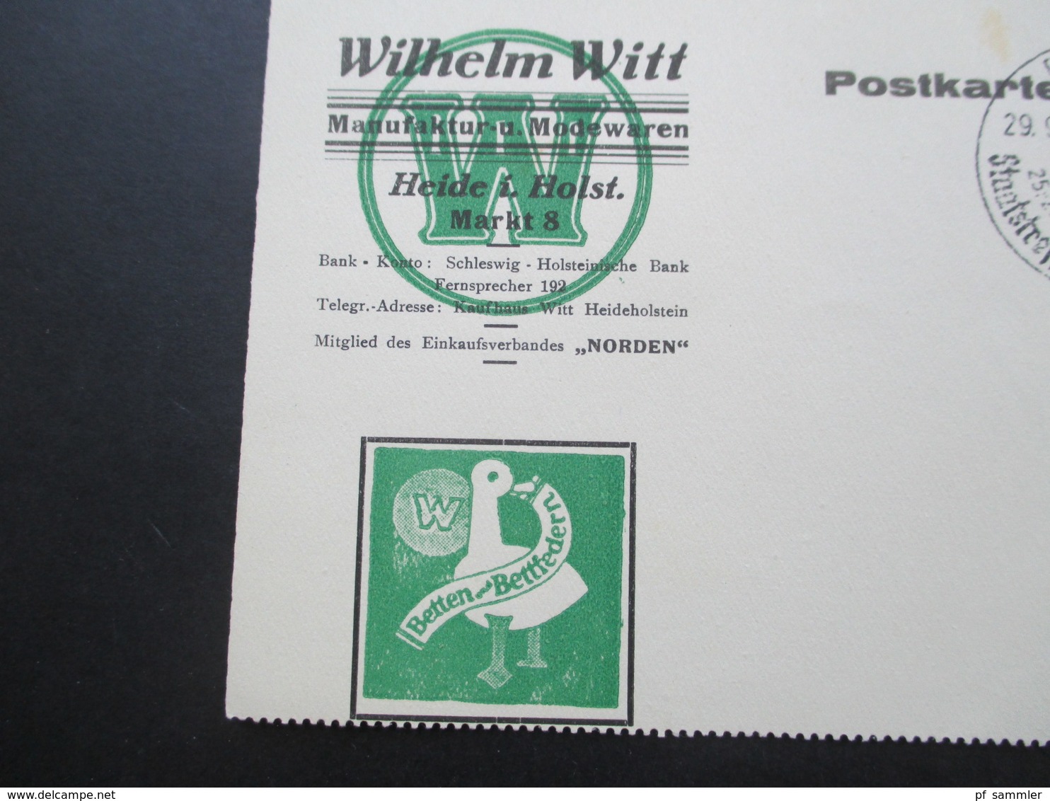 AK Werbepostkarte 1937 Wilhelm Witt Modeware / Betten / Bettfedern. SST Berlin Staatstreffen Mussolini - Hitler - Advertising