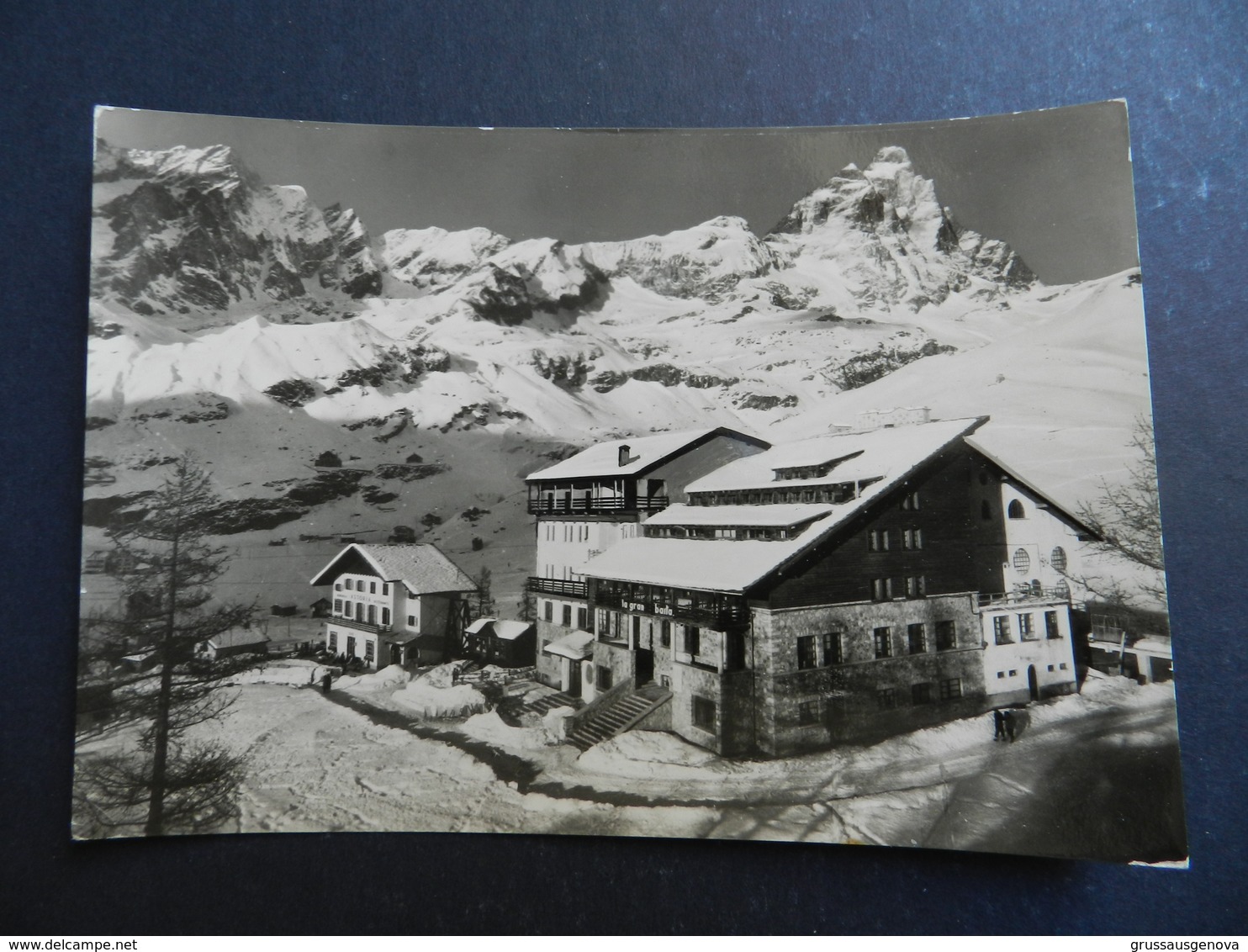 19941) VALLE D'AOSTA PROVINCIA CERVINIA ALBERGHI GRAN BAITA E ASTORIA VIAGGIATA 1956 - Altri & Non Classificati