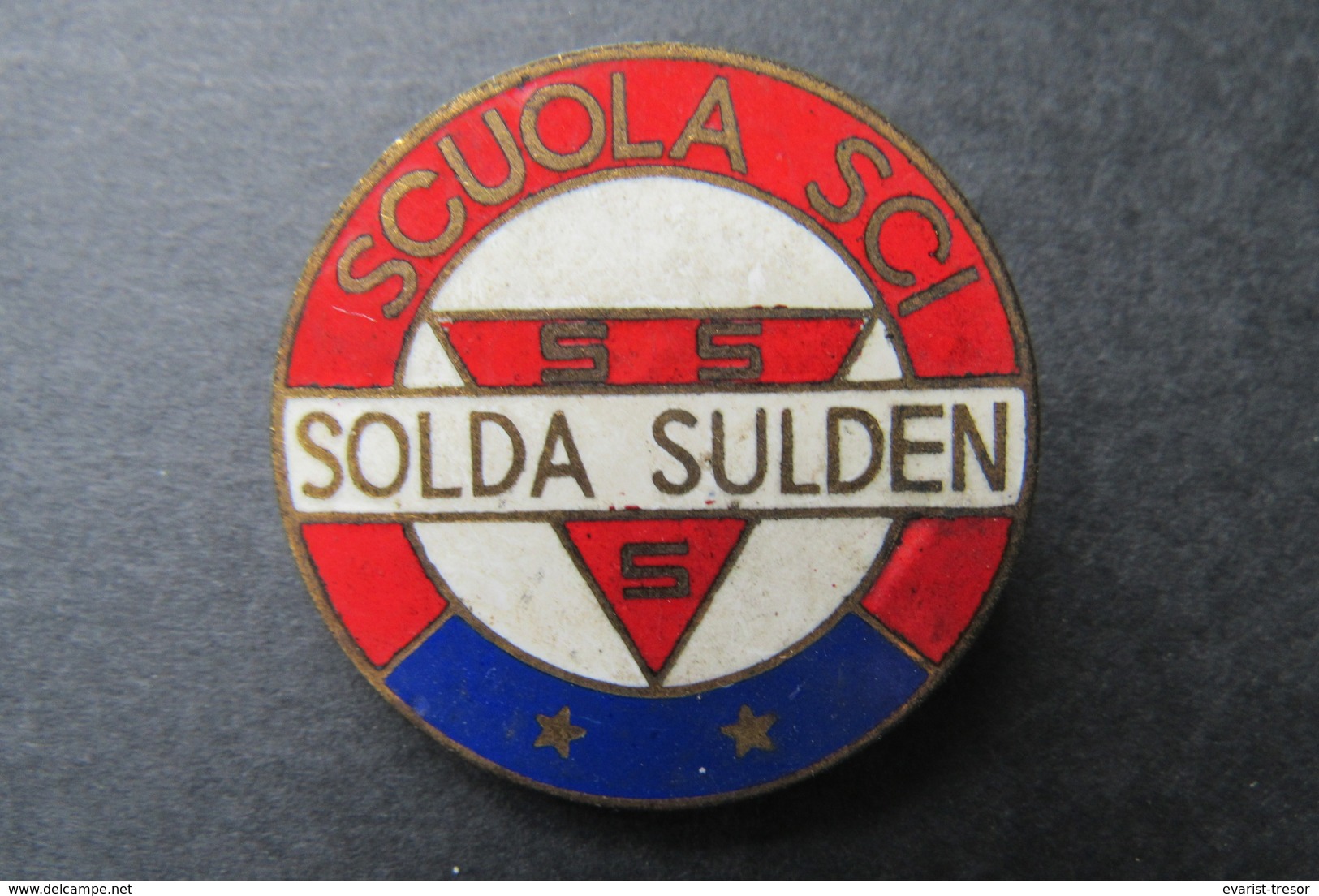 Official Pin -Scuola Sci Solda Sulden - Two Stars - 1950 - Autres & Non Classés