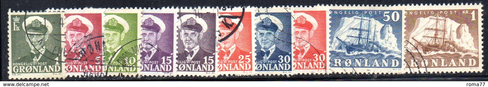 APR469 - GROENLANDIA 1950 , Unificato Serietta N. 19/25  Usata  (2380A) - Isole Faroer