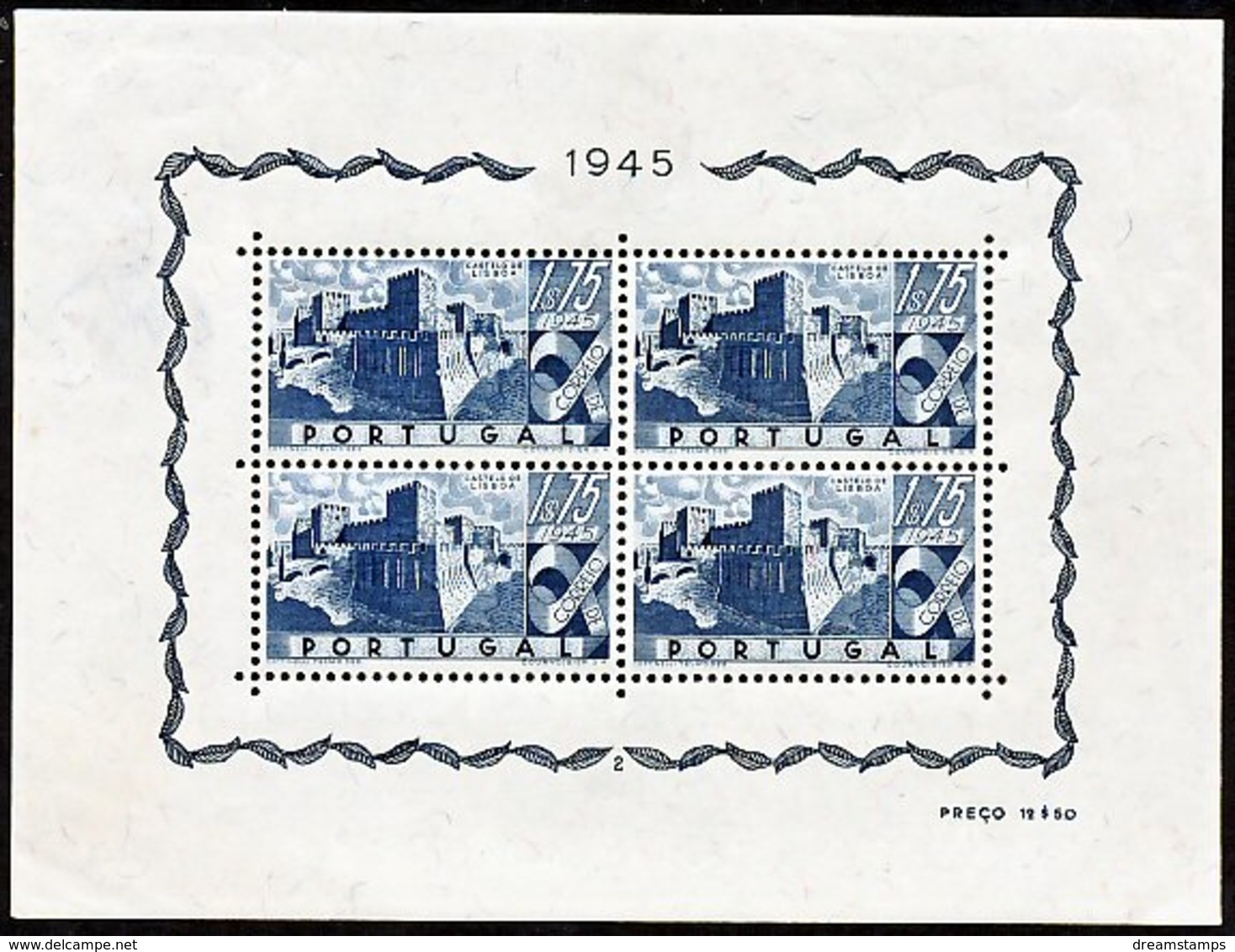 !										■■■■■ds■■ Portugal S/S 1946 AF#10* Castles (b0010-) - Blocks & Sheetlets