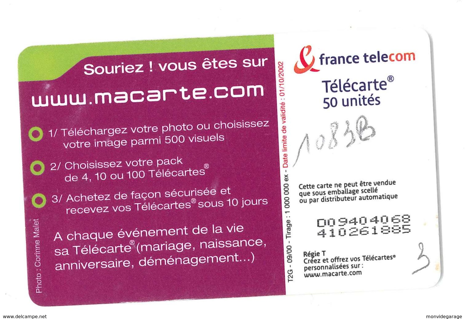 F1083B - WWW.macarte.com - 50 Unités - 2000