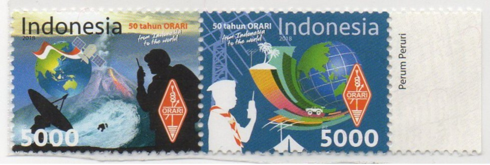 INDONESIA 2018-5 50 YEARS SCOUT ORARI AMATEUR RADIO COMMUNICATION SET STAMPS MNH - Indonesia