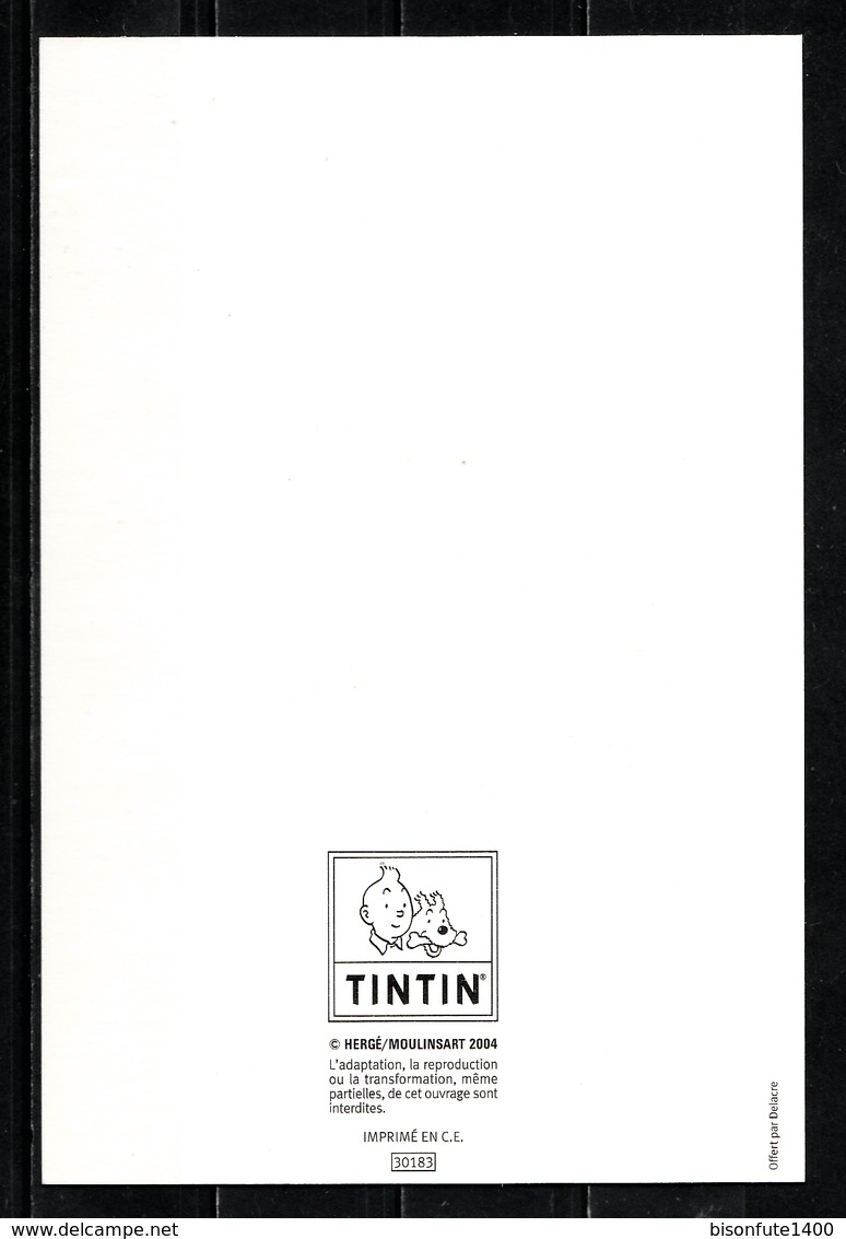 CP Tintin : Edition Hergé/moulinsart N° 30183 ( Voir Photos Recto-Verso ) - Bandes Dessinées