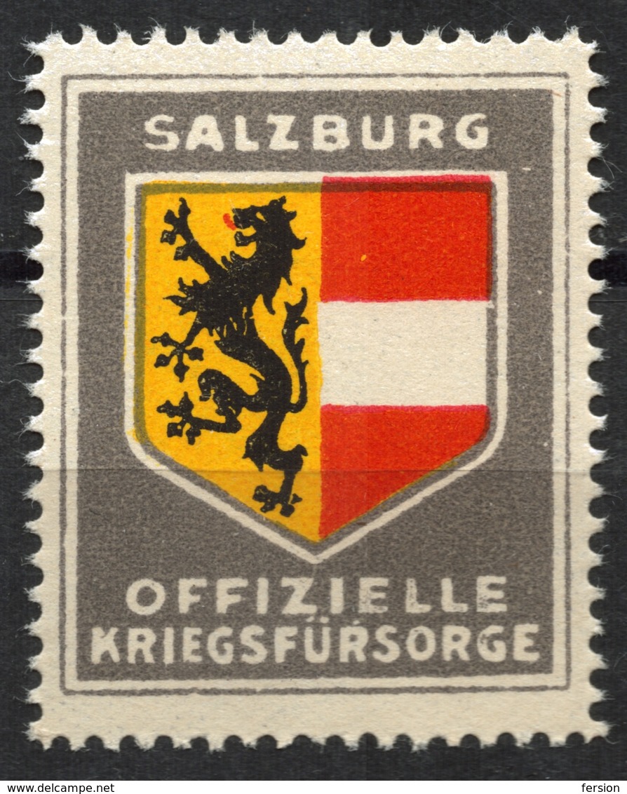 SALZBURG Coat Of Arms WW1 Austria Hungary KuK Kriegsfürsorge Military WAR Aid LABEL CINDERELLA VIGNETTE - Altri & Non Classificati