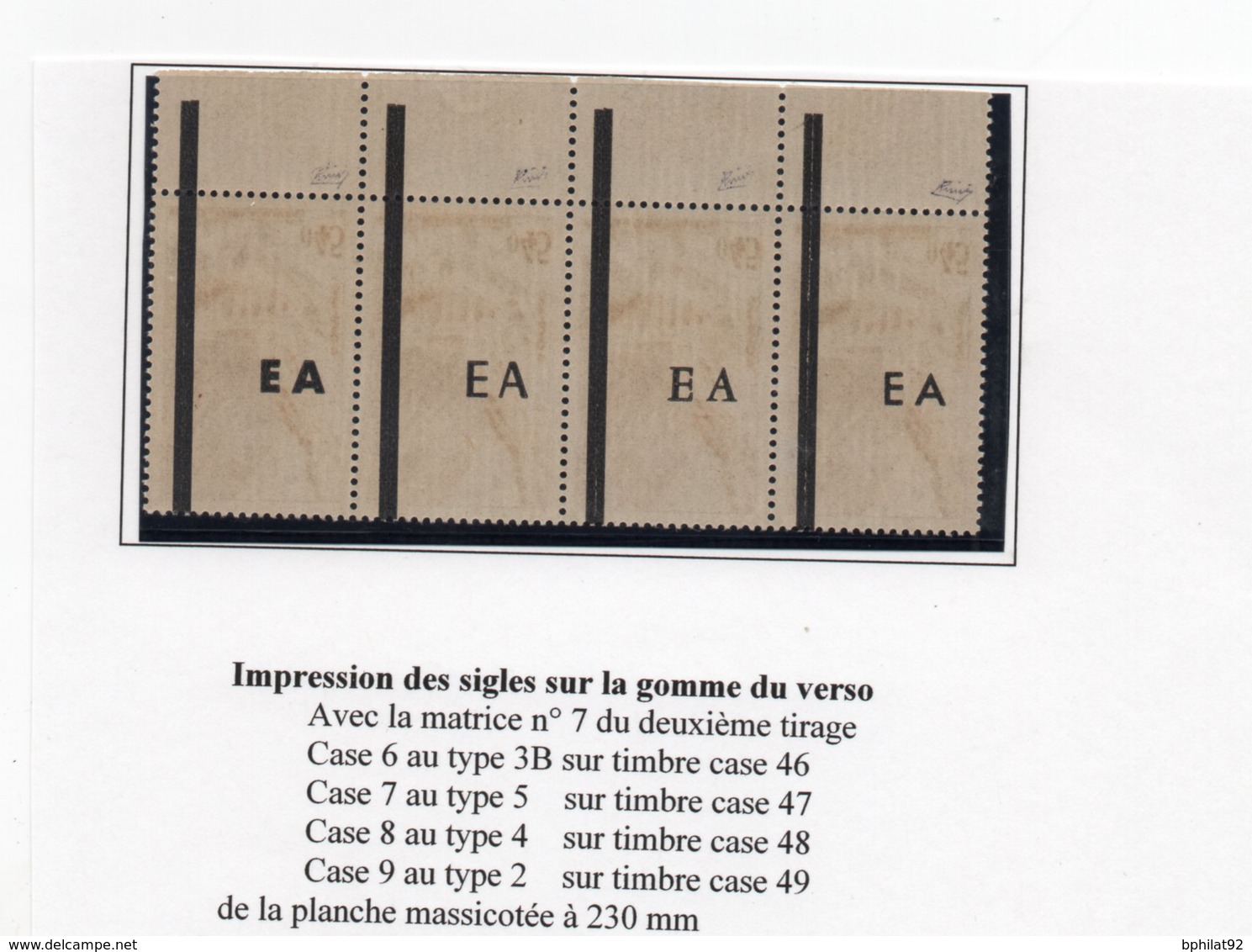 !!! PRIX FIXE: ALGERIE, BANDE DE 4 DU N°364 IMPRESSION DES SURCH EA SUR LA GOMME DES TIMBRES. SIGNEE CHINI - Algeria (1962-...)