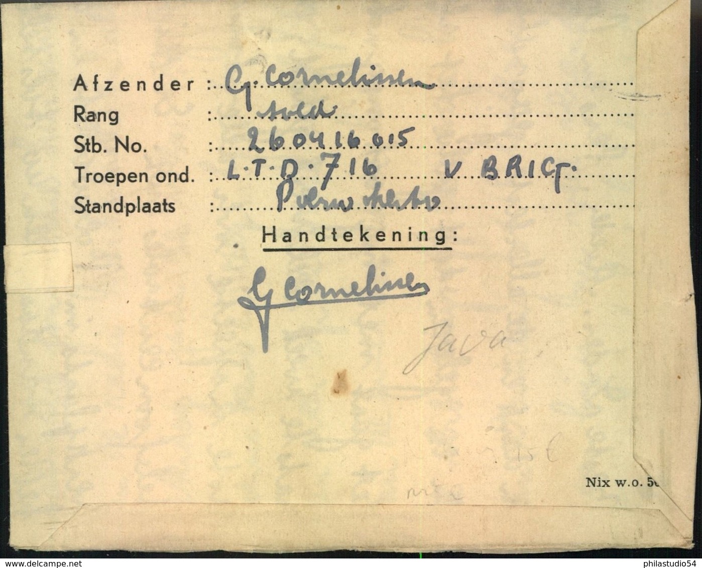 1948, Military Letter Via Airmail - Niederländisch-Indien