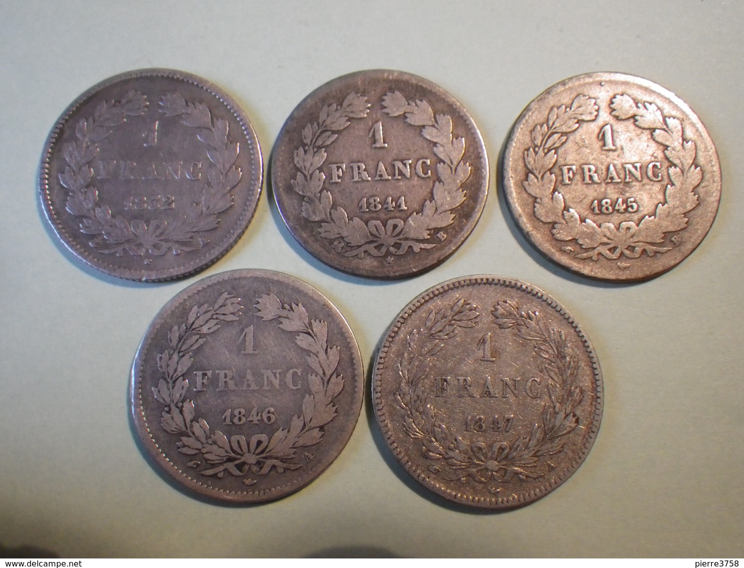 1 Franc (5 Piéces) 1832A 1841B 1845B 1846A 1847A (louis Philippe) - Autres & Non Classés