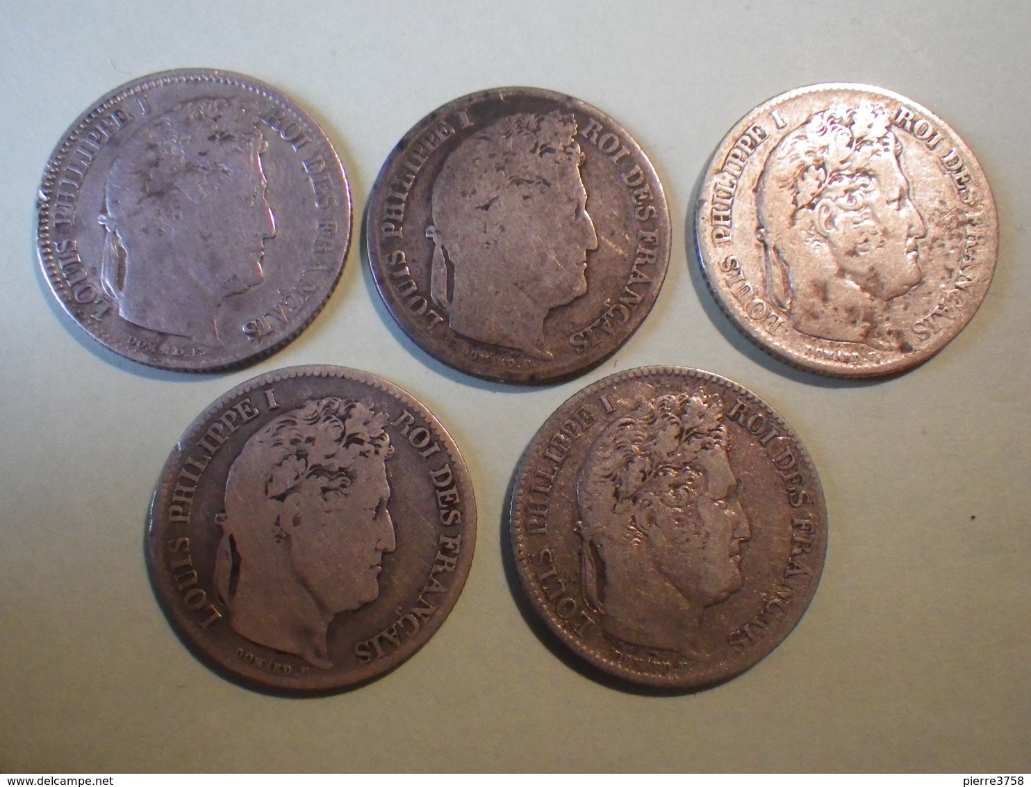 1 Franc (5 Piéces) 1832A 1841B 1845B 1846A 1847A (louis Philippe) - Autres & Non Classés