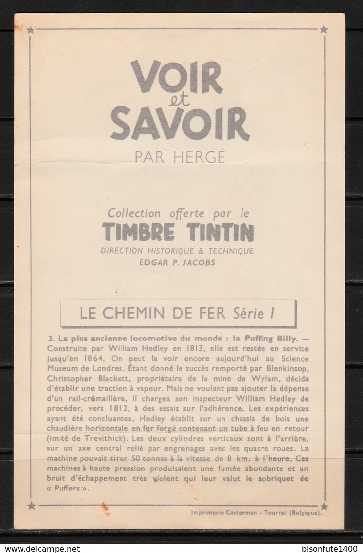 Tintin : Lot De 9 Chromos "Voir Et Savoir" Par Hergé De 2ème Choix ( Avec Taches De Rouilles, Légères Pliures, Etc... ) - Other & Unclassified