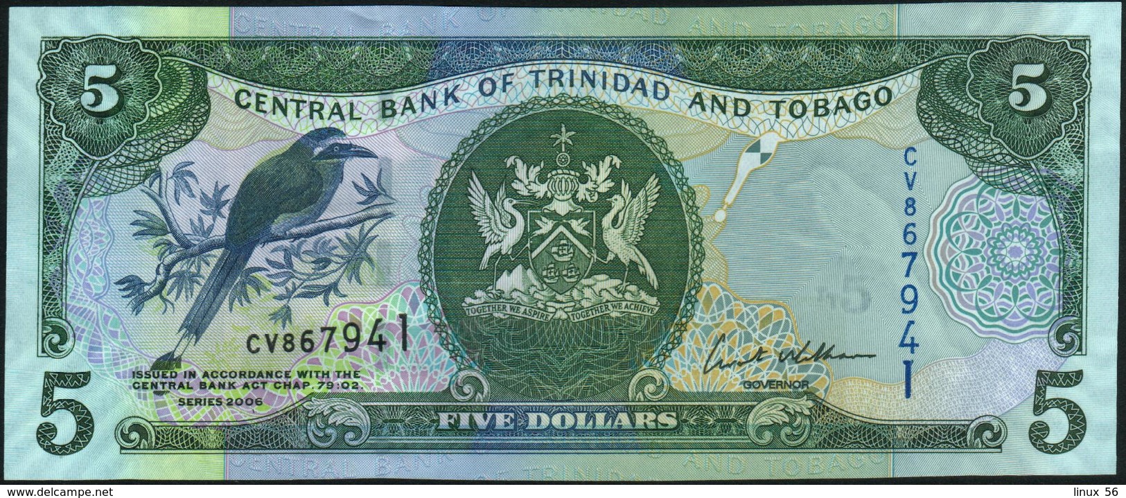 TRINIDAD & TOBAGO - 5 Dollars 2006 {sign. Ewart S.Williams} UNC P.47 A - Trinidad En Tobago