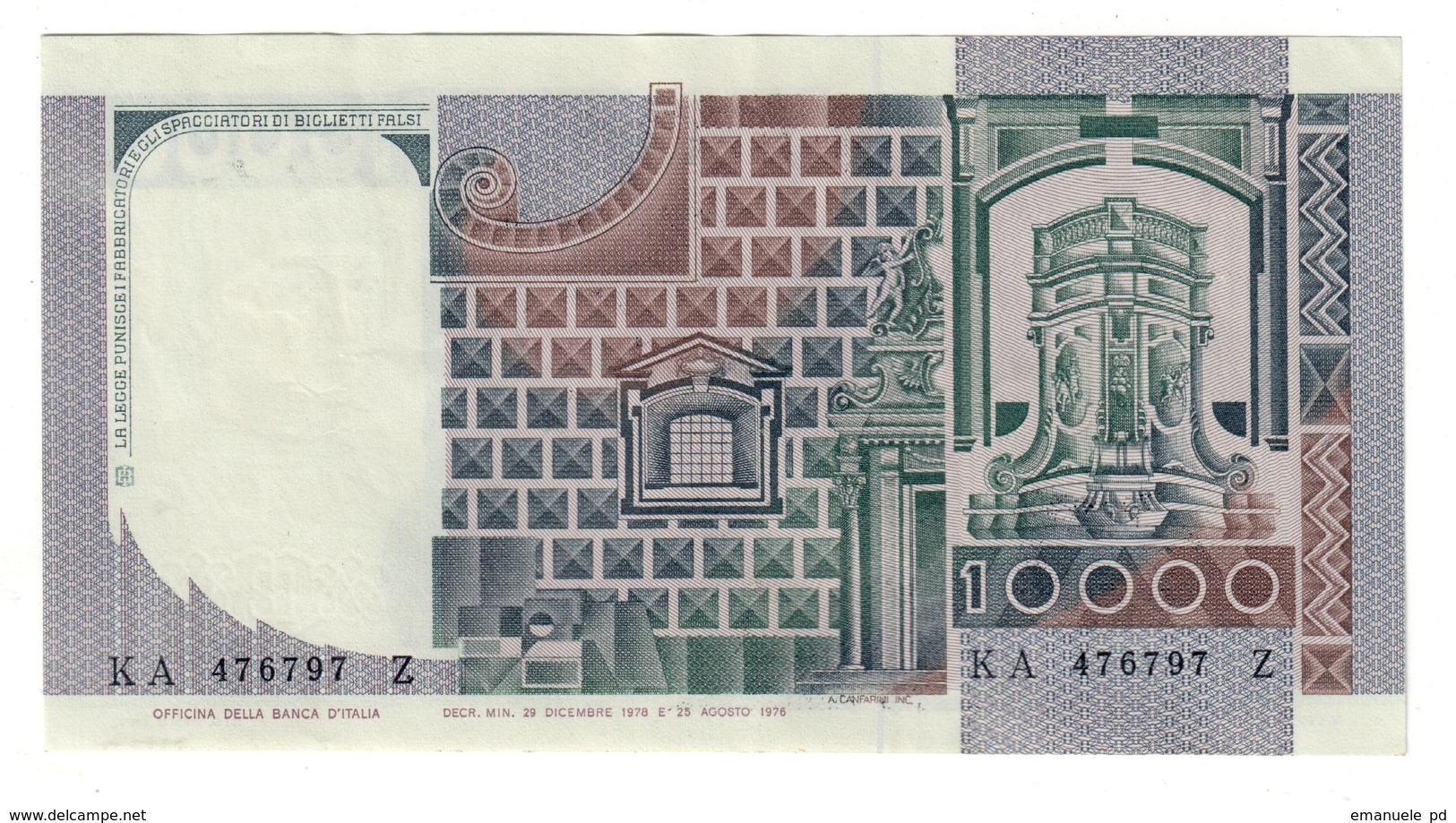 Italy 10000 Lire 29/10/1978 AUNC / SUP - 10000 Lire
