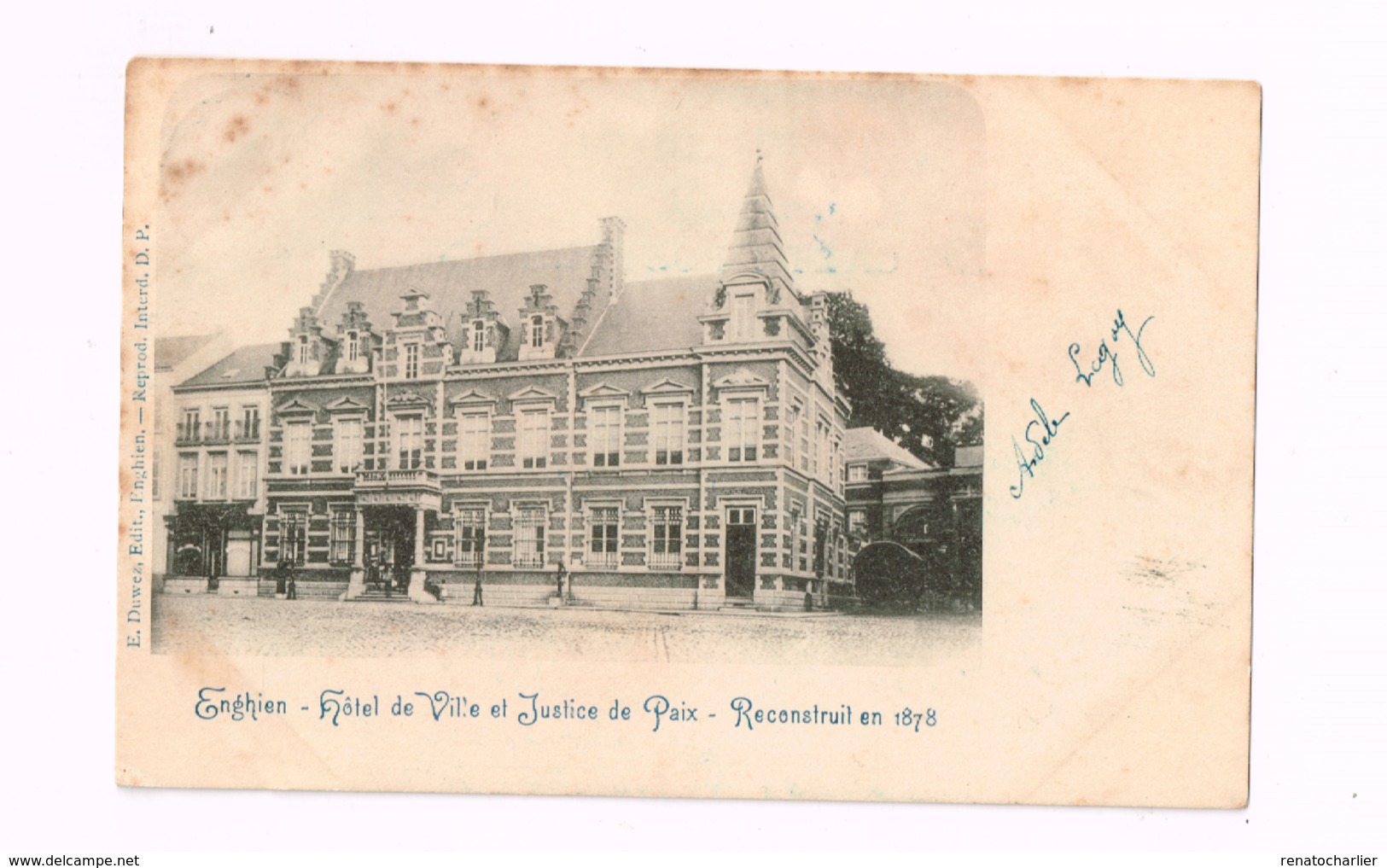 Hôtel De Ville Et Justice De Paix.REconstruit En 1878.Expédié De Enghien à Berchem. - Enghien - Edingen