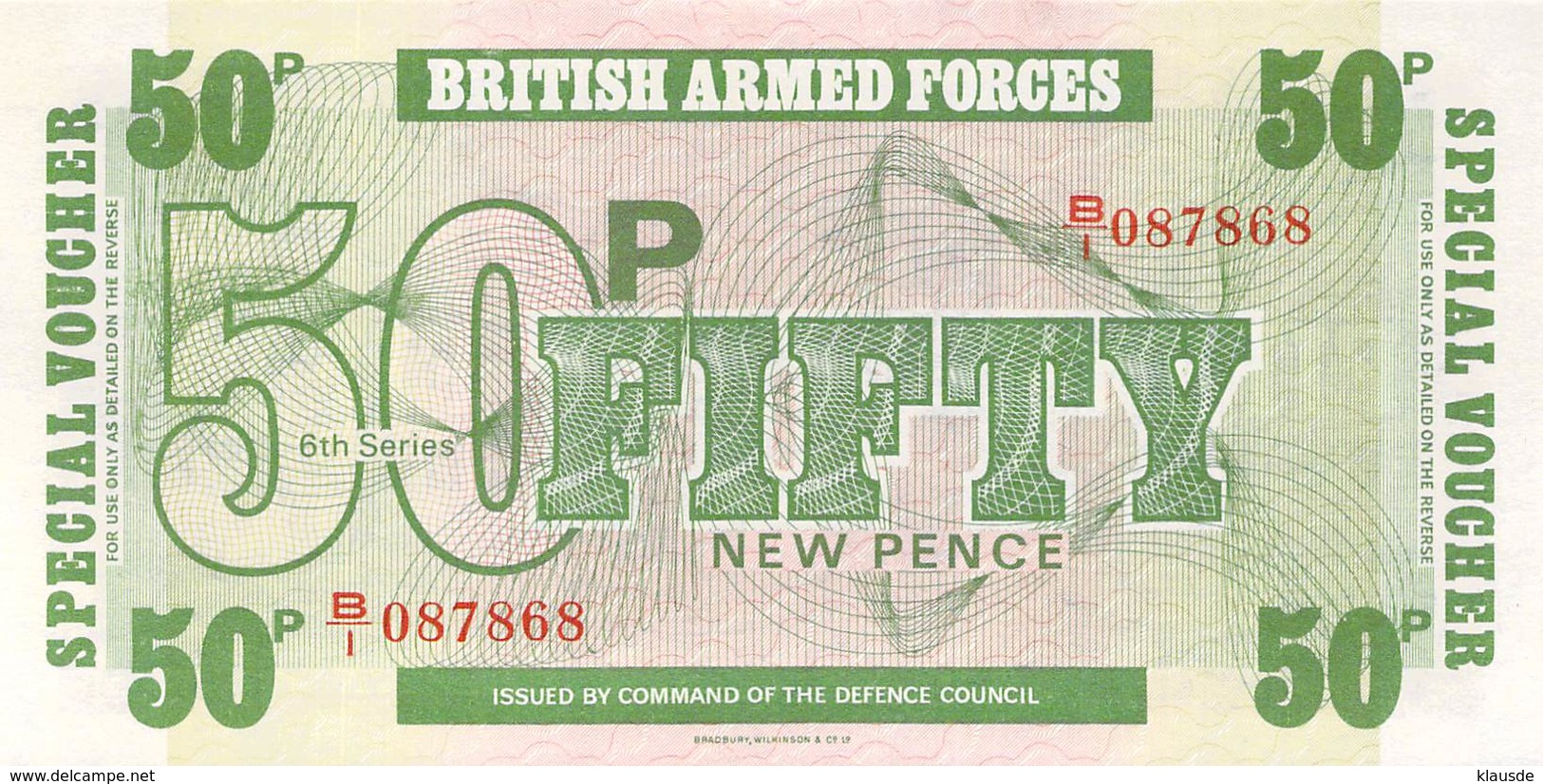 Fifty Pound Britisch Armed Forces Banknote Großbritanien UNC - Fuerzas Armadas Británicas & Recibos Especiales