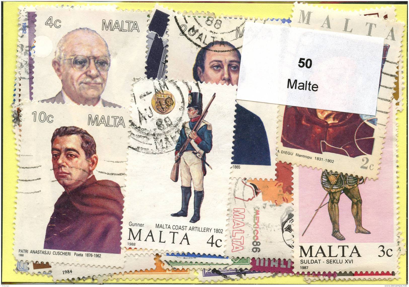 Lot 50 Timbres Malte - Lots & Kiloware (mixtures) - Max. 999 Stamps