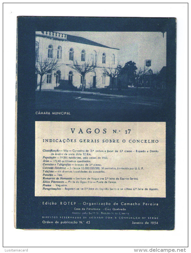 VAGOS - ROTEIRO TURÍSTICO (Ed. Rotep Nº 45 - 1954) - Old Books